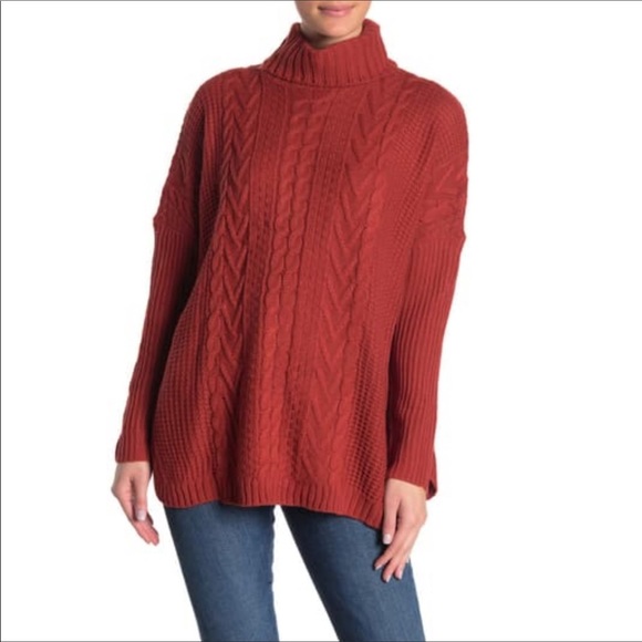 Joseph A. Turtleneck Cable Knit Sweater Bossa Nova - Picture 1 of 12